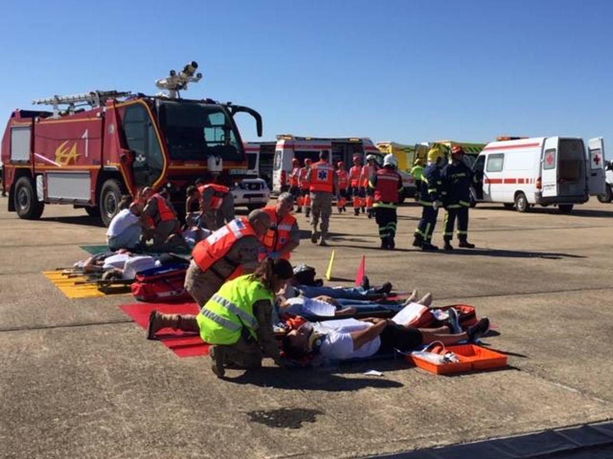La Base Aérea de Talavera organiza un simulacro de accidente de avioneta