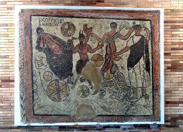 Mosaico de Baco y Ariadna, una de las piezas de la muestra que se podrá ver en breve. :: hoy/