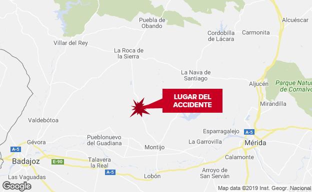 Herido grave un motorista de 60 años tras salirse de la vía en Montijo