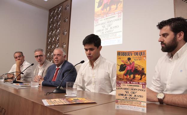 Leonardo Hernández, 'El Cid', Emilio de Justo y 'Juanito', en el cartel de Herrera del Duque