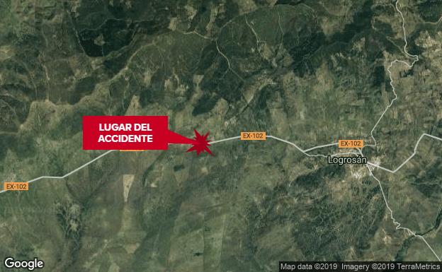 Dos hombres resultan heridos en una colisión entre dos vehículos cerca de Logrosán