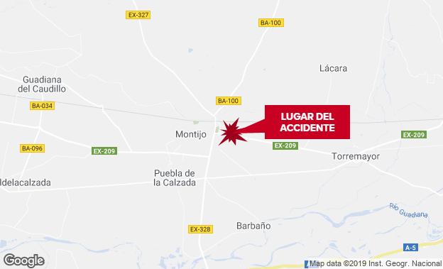 Un hombre resulta herido grave en un accidente de moto en Montijo