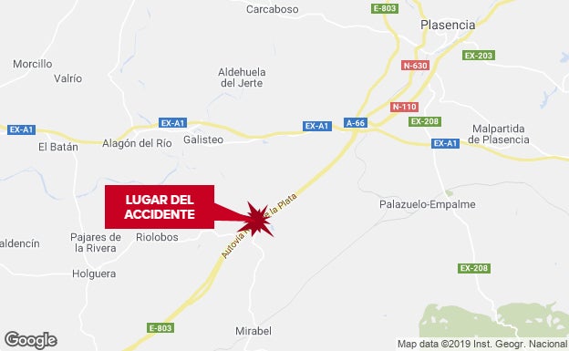 Heridos los dos ocupantes de una motocicleta tras una salida de vía en la A-66, cerca de Riolobos