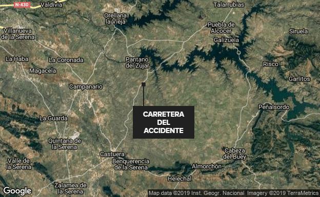 Muere un vecino de Monterrubio en un accidente de tráfico cerca de la Isla del Zújar