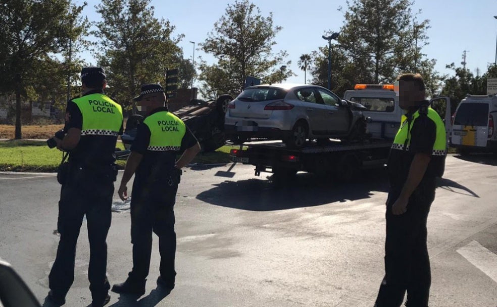 Aparatoso accidente en la carretera de Valverde de Badajoz