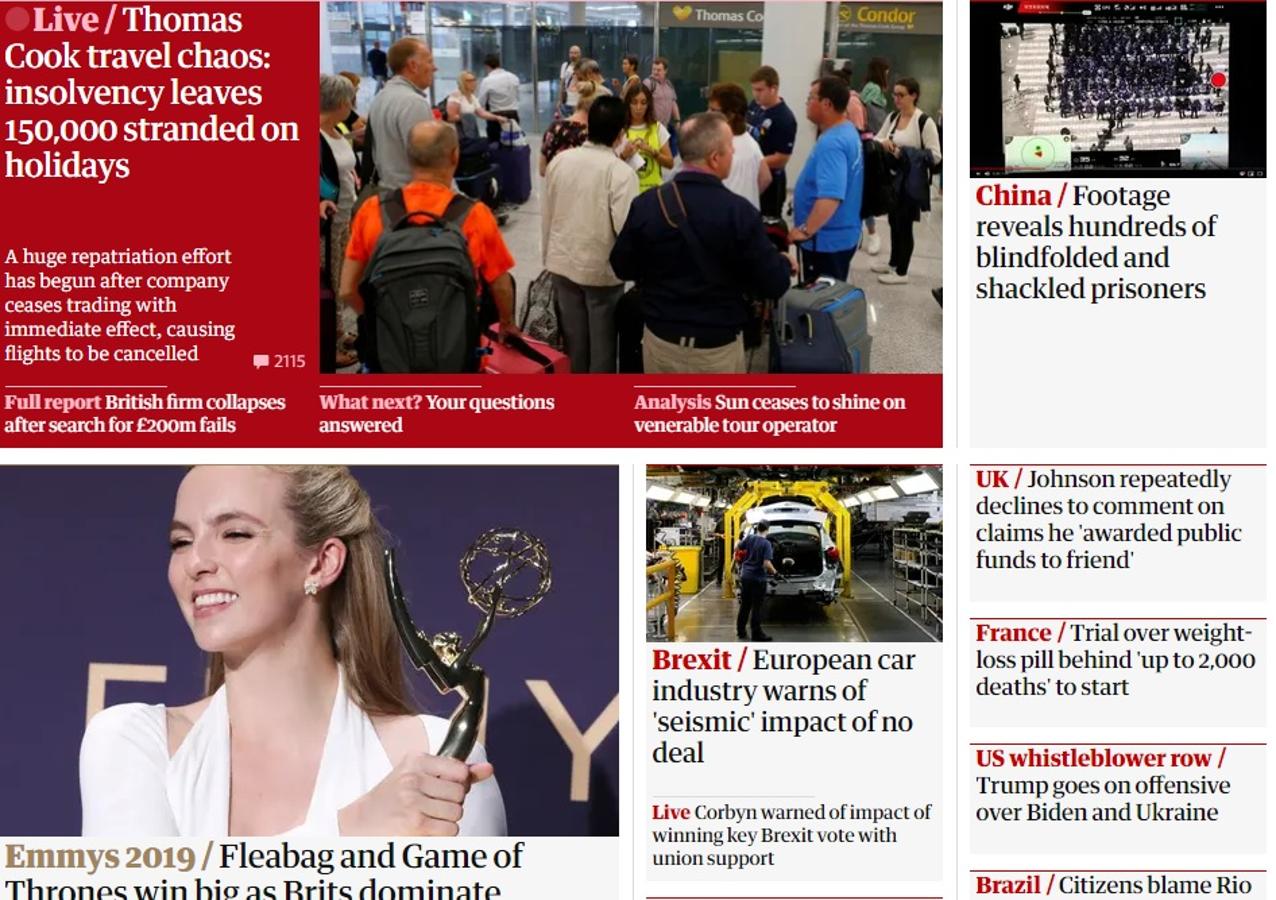 Así ve la prensa británica el colapso de Thomas Cook