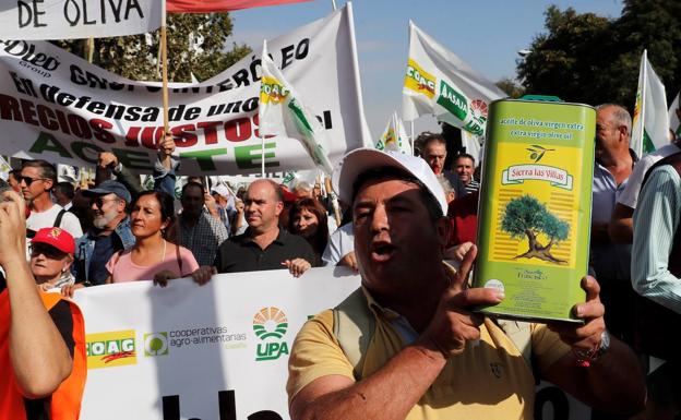 Miles de olivareros piden en Madrid que «no se juegue» con los precios del aceite