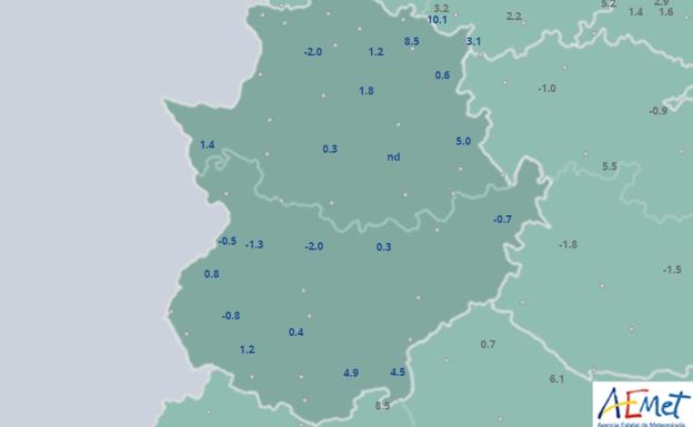El frío deja mínimas de hasta tres grados bajo cero en Extremadura