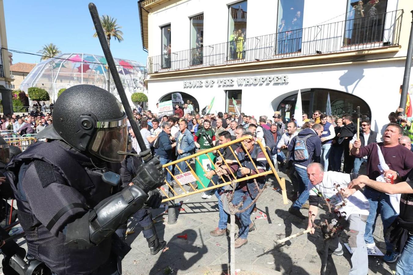 Protesta de los agricultores en Mérida