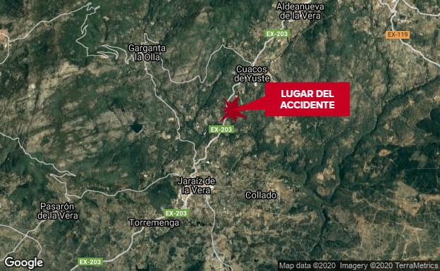 Herido grave el conductor de un tractor en un accidente en Cuacos de Yuste