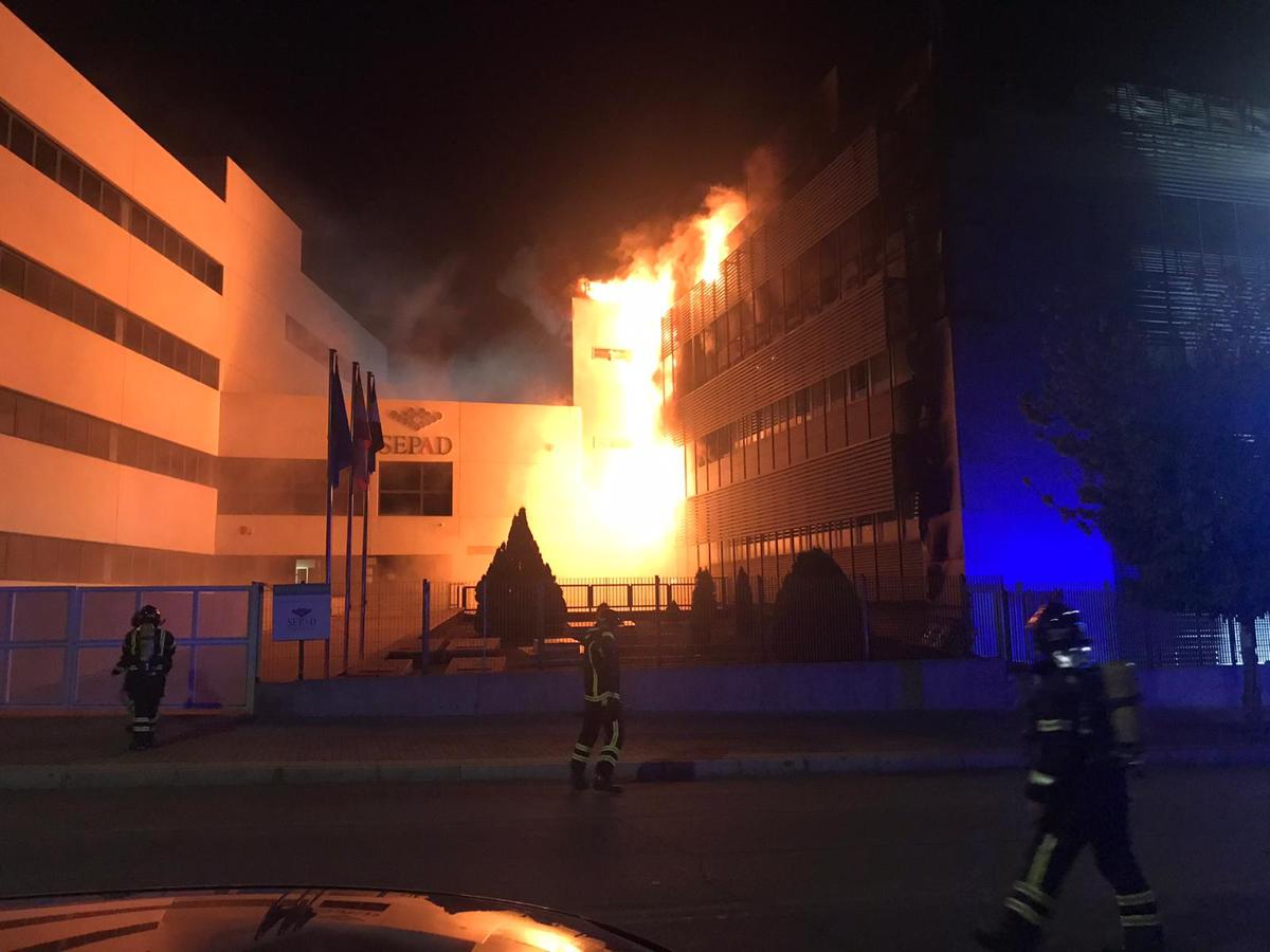 Incendio en el edificio del SES en Mérida
