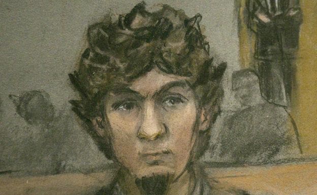 Ilustración del juicio contra Dzhokhar Tsarnaev, como presunto autor del atentado del maratón de Boston de 2013. /Reuters