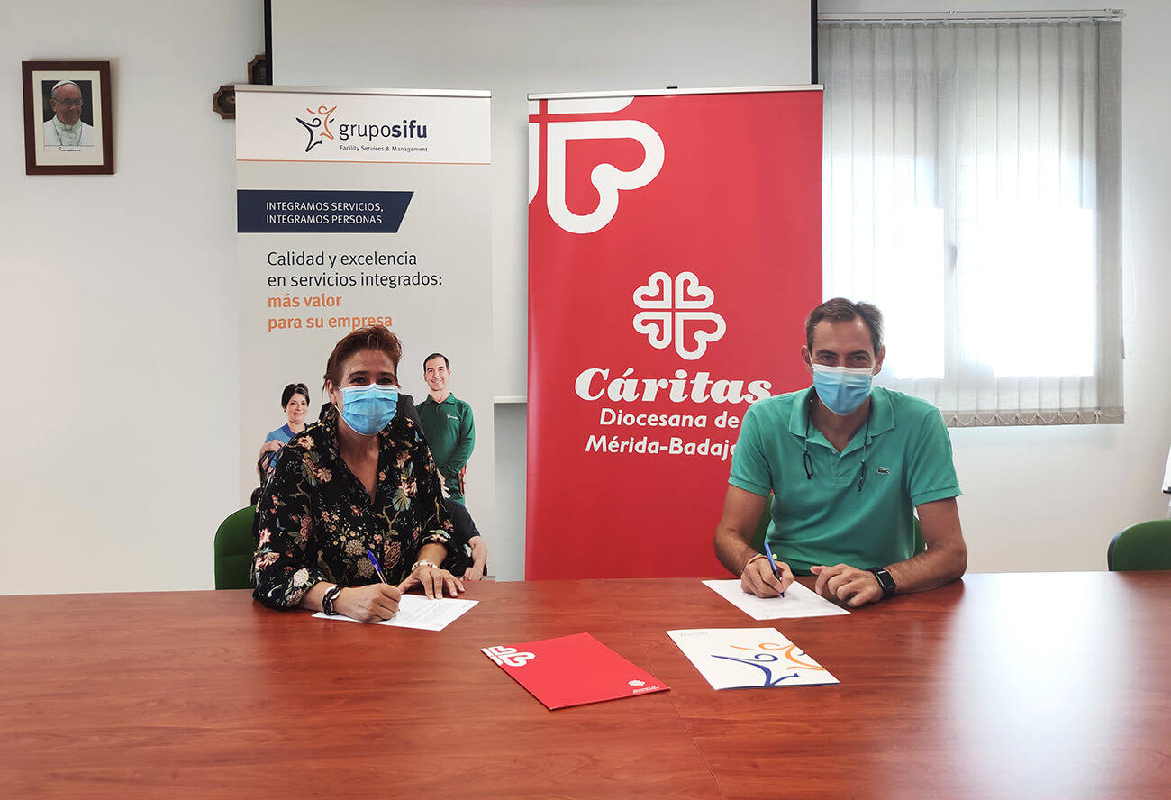 Cáritas Mérida-Badajoz y Grupo SIFU promoverán la empleabilidad de personas en exclusión social