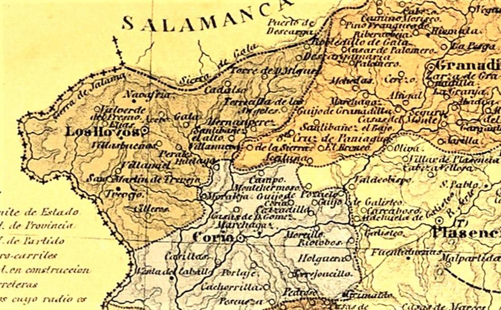 Mapa de Boronay y Satorre en 1850 (cuando el primer crimen)/