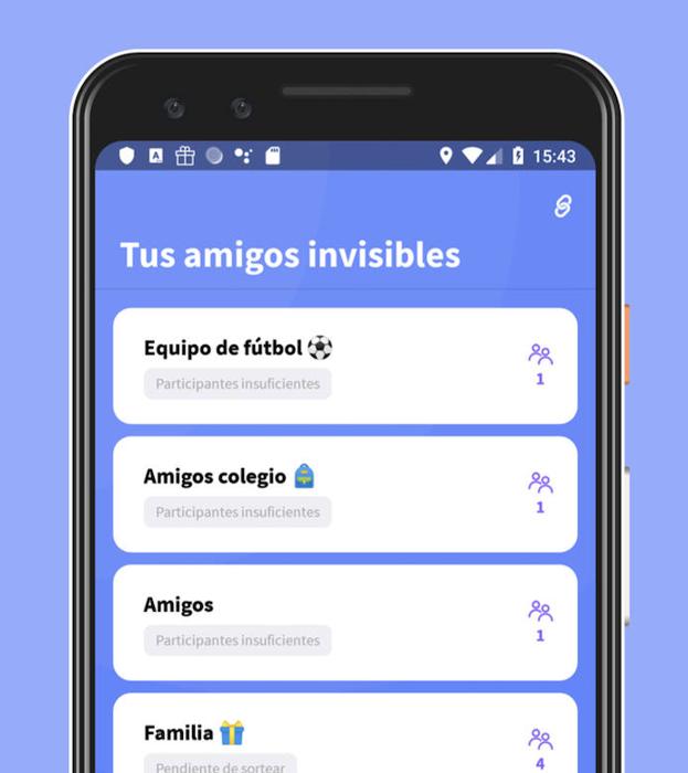 Aplicación para organizar el amigo invisible desde el móvil. / A. T.