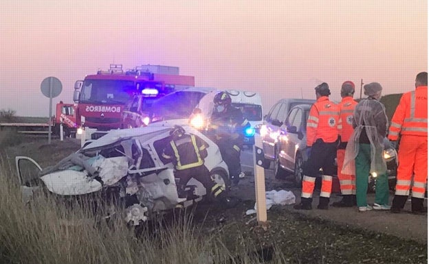 Dos fallecidos en una colisión frontal en la N-V a la altura del Vivero de Mérida