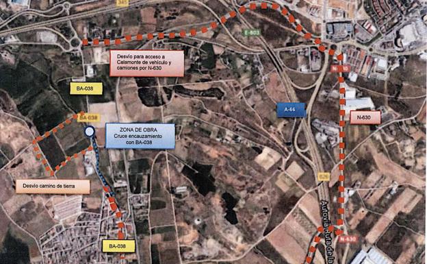 Ampliación del corte de la carretera BA-038