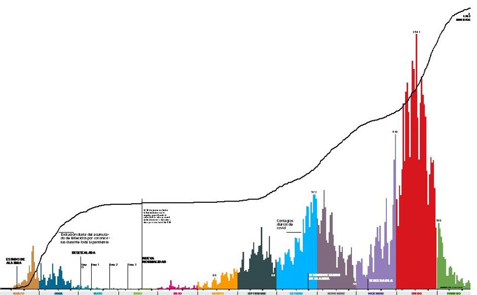 Covid: tres olas y 1.700 muertes en un año negro