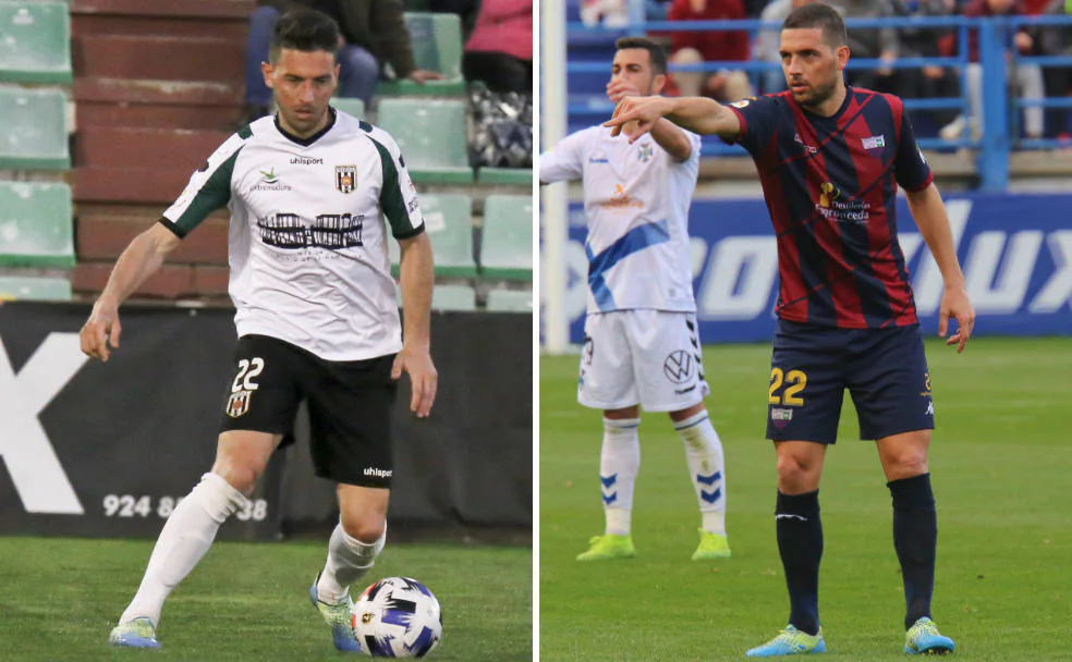 David Rocha con la camiseta del Mérida y del Extremadura. /J. M. ROMERO