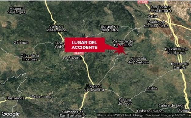 Herido grave en un accidente de motocicleta cerca de Valverde de Burguillos