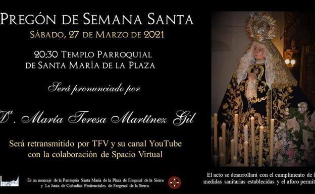 María Teresa Martínez, dará el sábado el pregón de la Semana Santa frexnense 2021