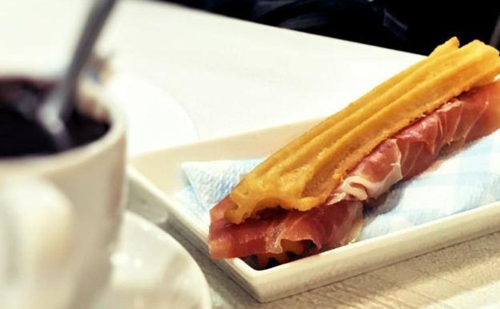 Churros con jamón