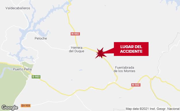 Herido grave un conductor de 24 años tras una salida de vía en Herrera del Duque