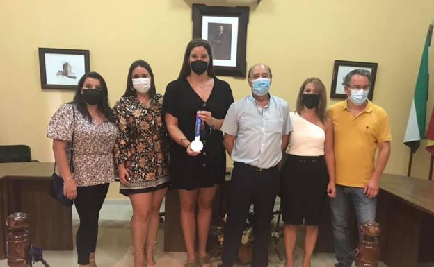 Paula Leitón, medalla de plata en los JJOO de Tokio 2020, visita Higuera de Vargas