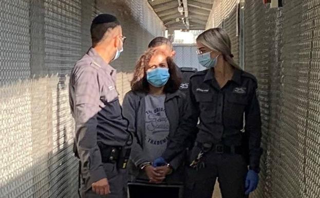 La trabajadora española Juana Ruiz, en la prisión militar de Israeal. /efe