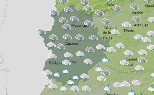 La lluvia regresa el domingo a Extremadura