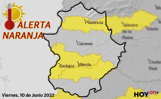 Activan el aviso naranja por altas temperaturas para el sábado en Extremadura