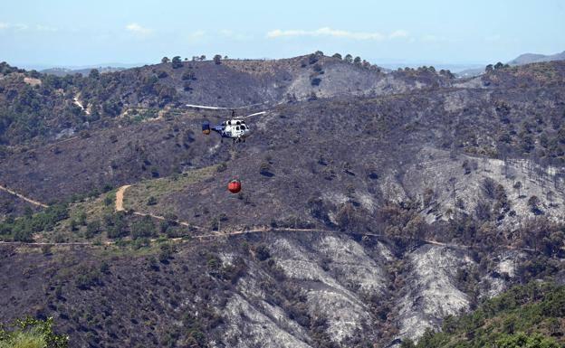 La meteorología dificulta el control del incendio de Pujerra