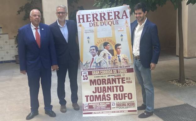 Morante de la Puebla, Juanito y Tomás Rufo estarán el 15 de agosto en Herrera del Duque