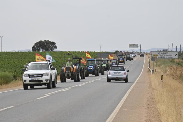 La tractorada recorre la provincia de Badajoz