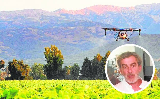 Un empresario de Navalmoral ofrece drones para tratamientos agrícolas