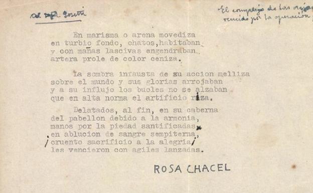 Investigadores de la UEX hallan dos poemas inéditos de Rosa Chacel en los fondos del Meiac