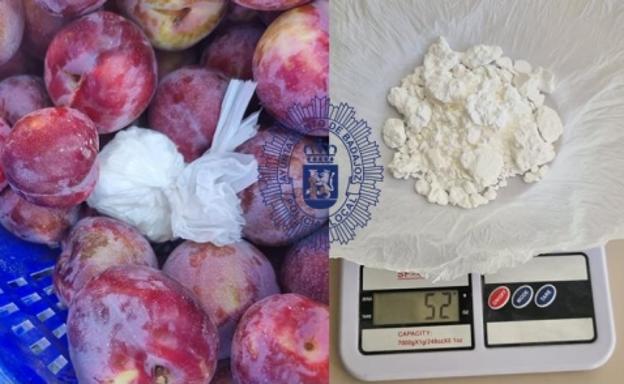 Detenido en Badajoz cuando transportaba 52 gramos de cocaína escondidos entre cajas de fruta