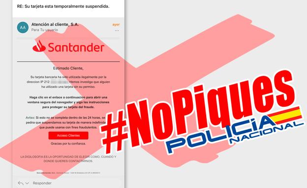 Cuidado si te llega este mensaje: «Su tarjeta está temporalmente suspendida»