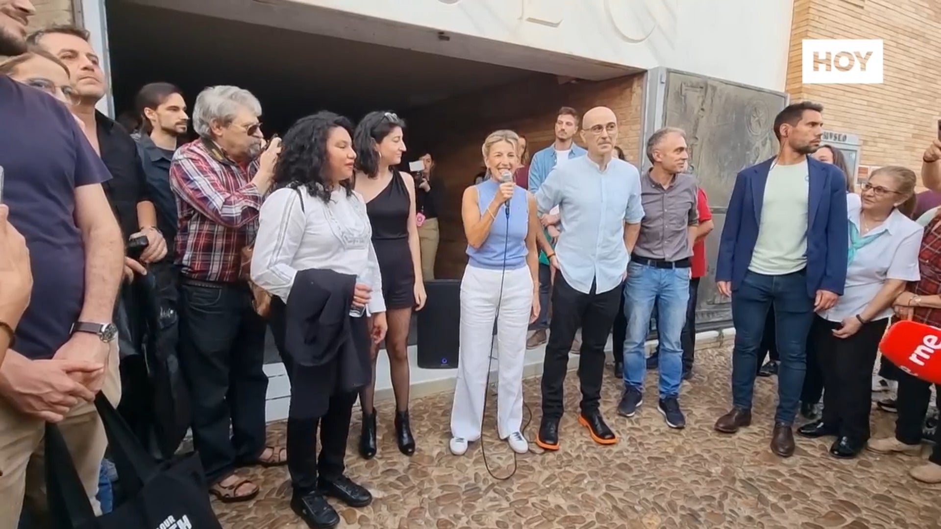 Yolanda Díaz participa en un acto en el Museo Nacional de Arte Romano de Mérida