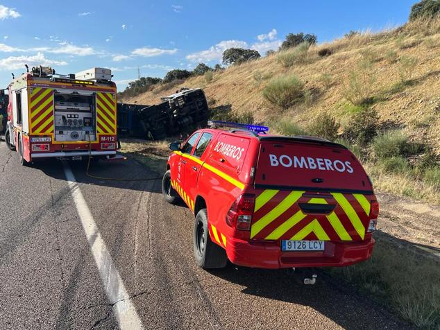 Imágenes del accidente del camión en la A-66