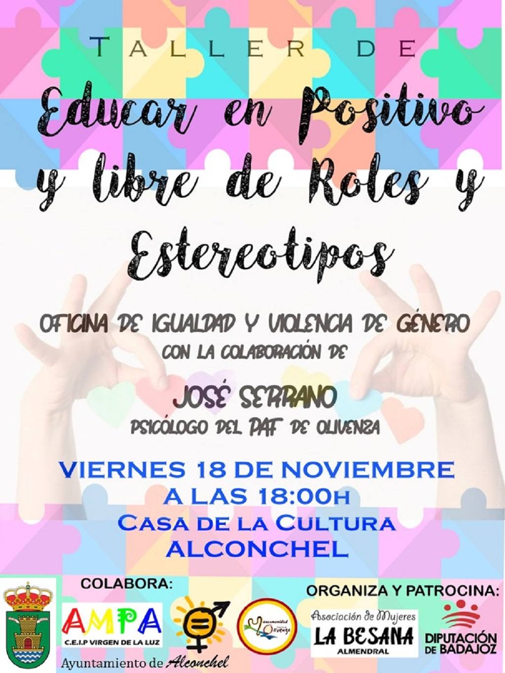 La casa de la cultura de Alconchel acoge este viernes una charla del psicólogo José Serrano