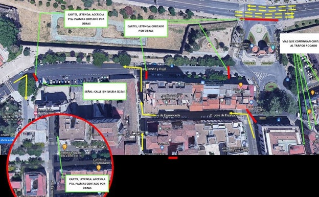 La ordenación del tráfico en Reyes Católicos cambia este lunes
