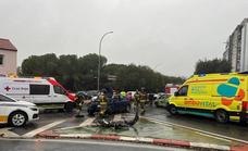 Tres heridas en una colisión múltiple en el cruce de Santo Cristo de la Paz de Badajoz