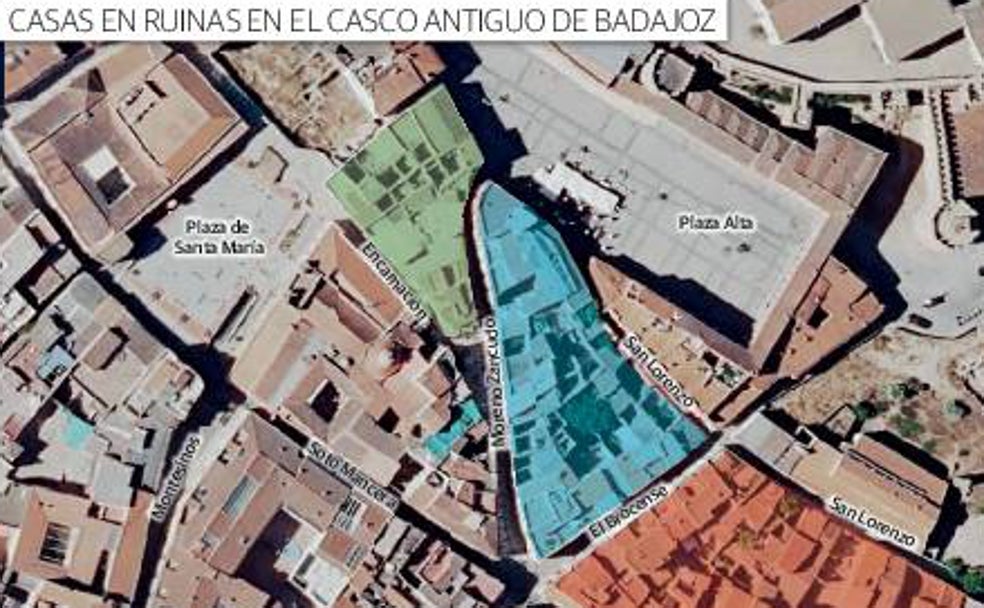 El Casco Antiguo de Badajoz tiene 80 casas en ruinas y 70 solares de viviendas desaparecidas
