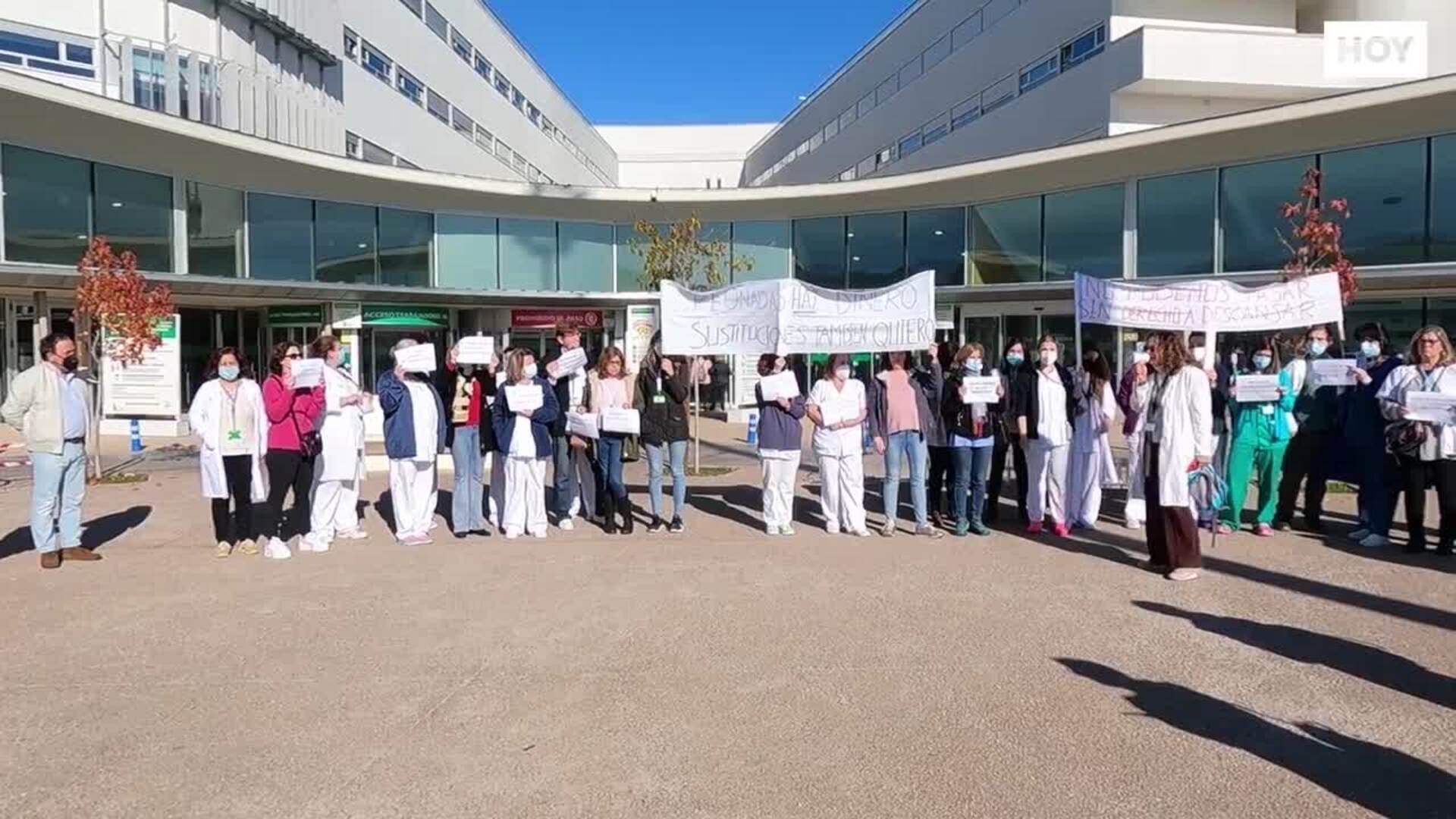 Protestas de los sanitarios en el Hospital Universitario de Cáceres