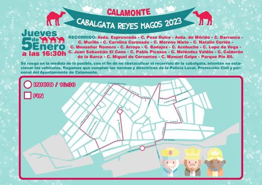 Los Reyes Magos recorrerán Calamonte para la tradicional Cabalgata