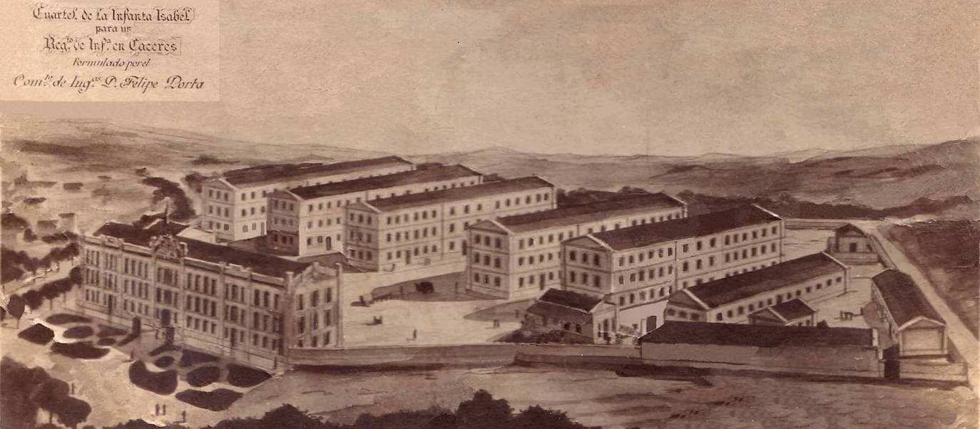El cuartel Infanta Isabel de Cáceres fue un ejemplo de higiene militar hace cien años