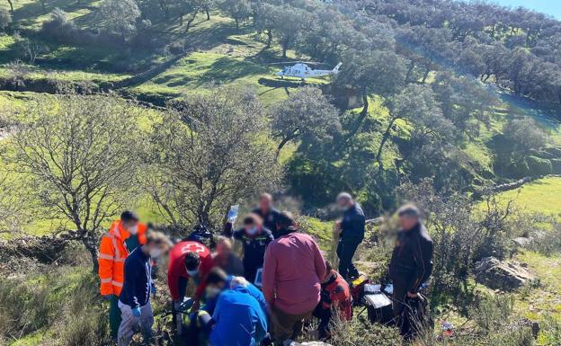 Trasladado en helicóptero a Badajoz tras sufrir un accidente de quad en Fuentes de León