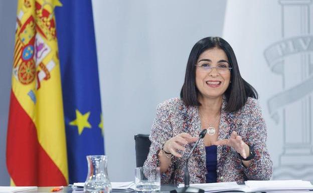 La ministra de Sanidad, Carolina Darias, tras el Consejo de Ministros/EP