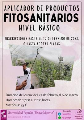 La Universidad Popular acoge un curso de Fitosanitarios